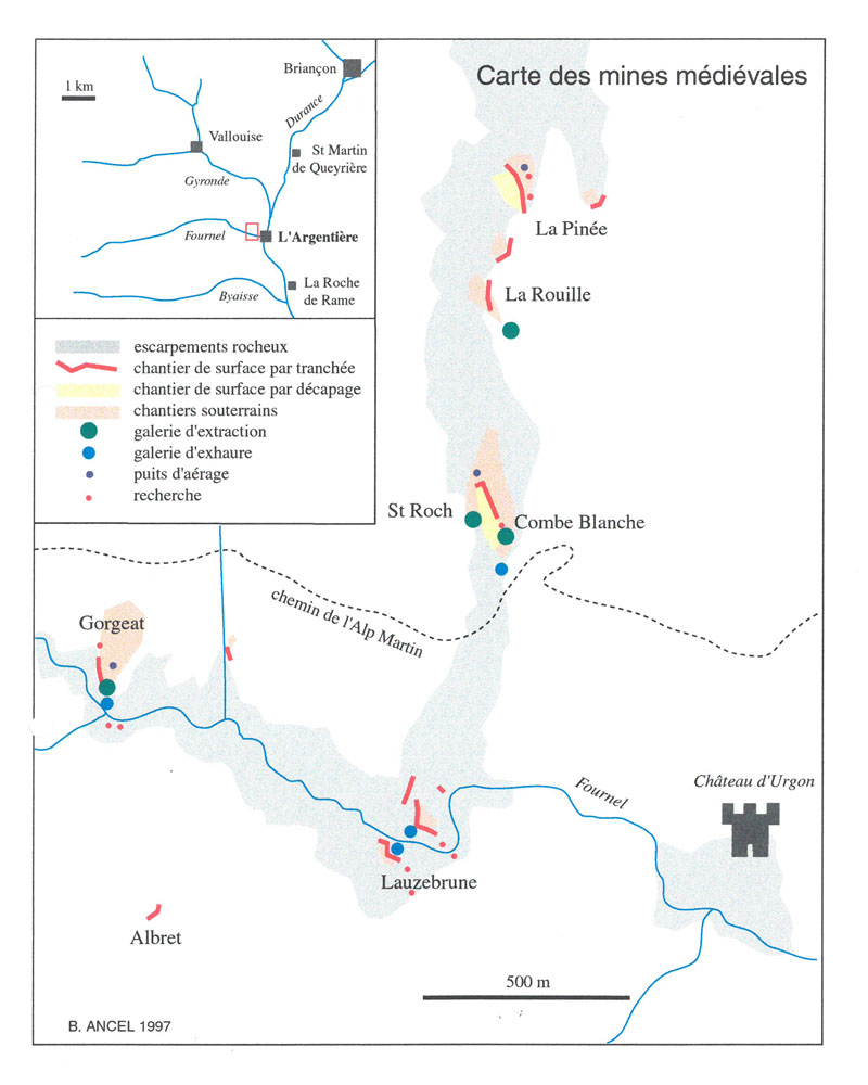 mine d'argent du Fournel (mine de plomb argentifère) : exploitation médiévale