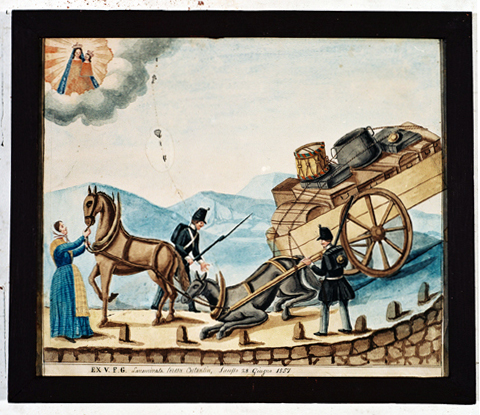 ex-voto, tableau : Cheval de trait blessé, Terese Constantin