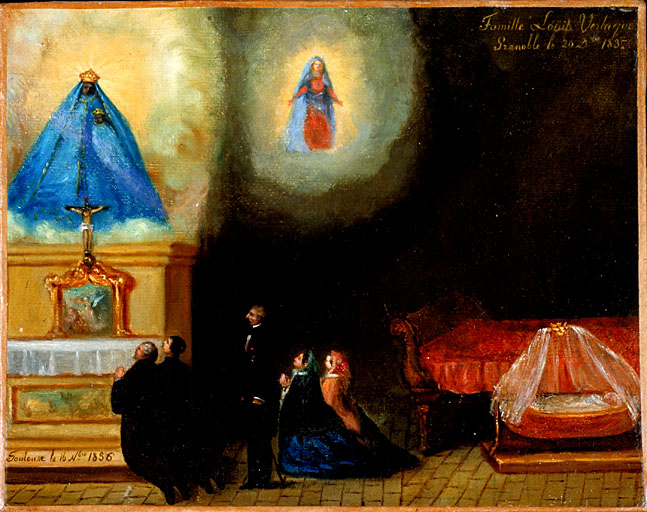 tableau, ex-voto : Demande de guérison d'un bébé (N° 6)