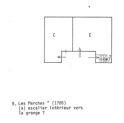 Les Marches. Ferme 1785. (a) Escalier intérieur vers la grange?.