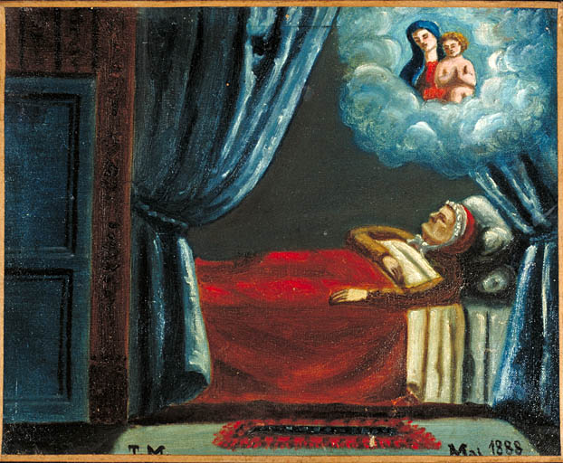 tableau, ex-voto : Demande de guérison d'une femme (N° 9)