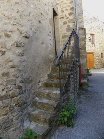 Elévation ouest, escalier extérieur.