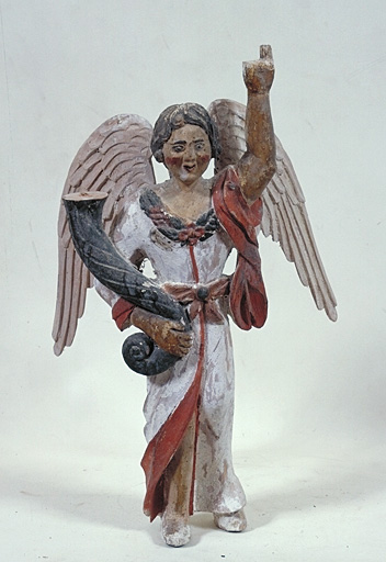 statue, luminaire (statuette) : Ange porte-flambeau