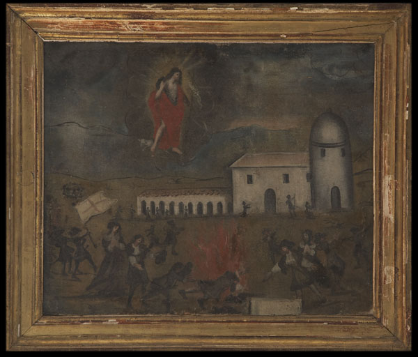 tableau, ex-voto à saint Jean Baptiste : Le miracle du feu