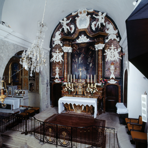 ensemble du maître-autel (autel, gradins d'autel (3), tabernacle, retable)