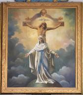 Tableau d'autel : Vierge dite Notre-Dame-des-Grâces et la sainte Trinité
