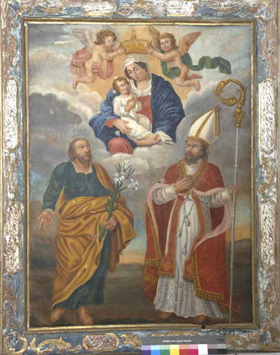 tableau : Vierge à l'Enfant avec saint Joseph et saint Clair