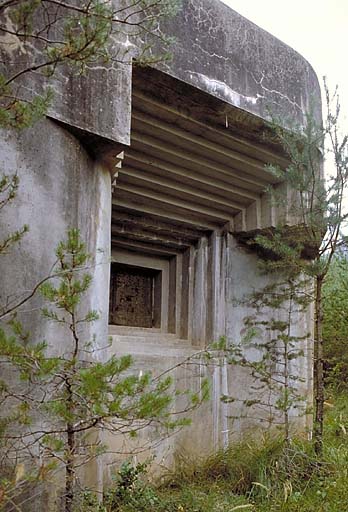 Casemate de la Bollinette (Marie). Vue extérieure du créneau de gauche.