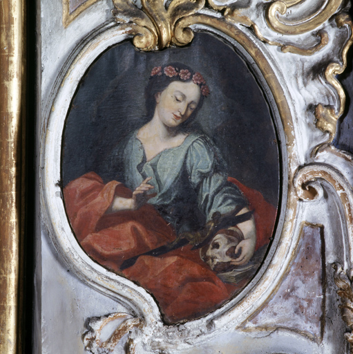 ensemble de 4 tableaux : Saint Roch de Montpellier, Saint Charles Borromée, Le Martyre de saint Hospice, Sainte Elisabeth de Hongrie