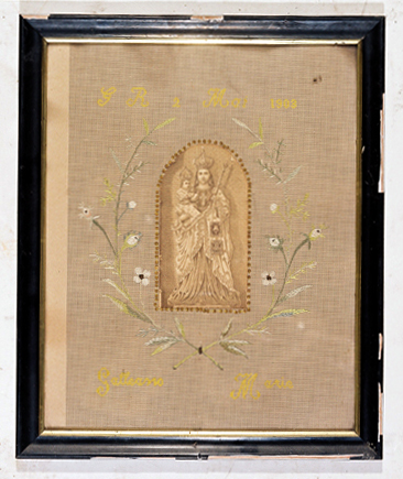 ex-voto, tableau de broderie : Reconnaissance, Marie Galleano