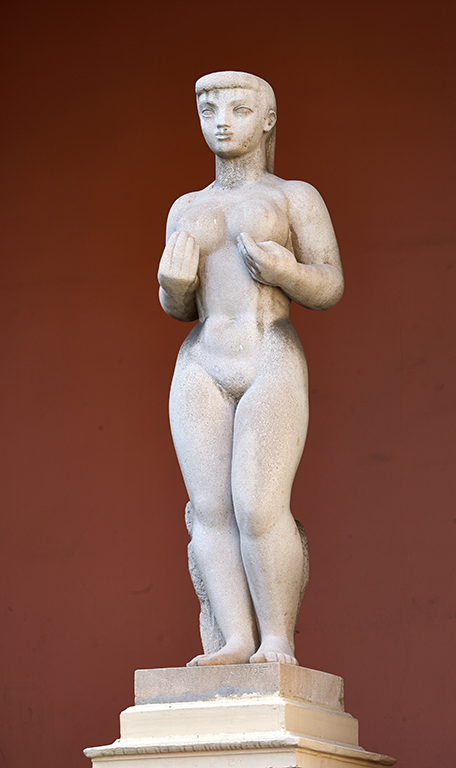Ensemble de 6 statues : Le Printemps, L’Été, L'Automne, L'Hiver, Adam et Eve