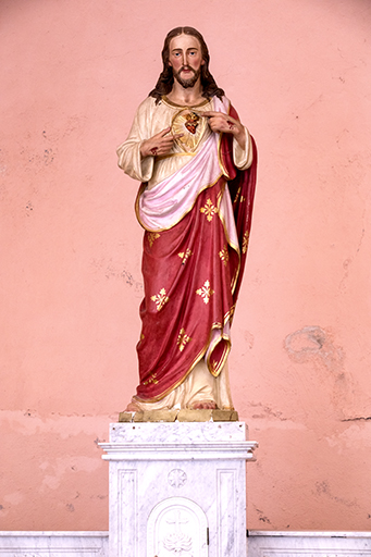 Statue (petite nature) : Christ du Sacré-Cœur
