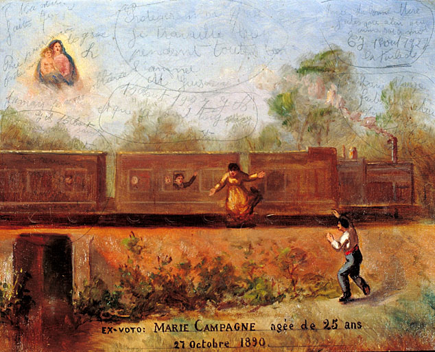 tableau, ex-voto : Chute du train de Marie Campagne