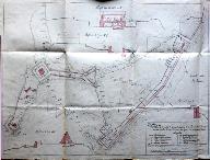 Plan & profils de la grande batterie de la Carraque et des ouvrages construits sur la hauteur de la Croix des Signaux dans la presqu'île de Cépet. 1814.