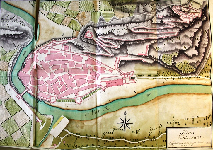 [Plan/d'Entrevaux/et des ouvrages qu'on propose d'y faire pour 1754 (1753), levé par François-Hyacinthe de Boniface. Détail].