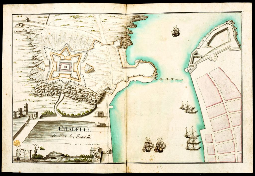 Plan de la citadelle et du port de Marseille, c. 1660.