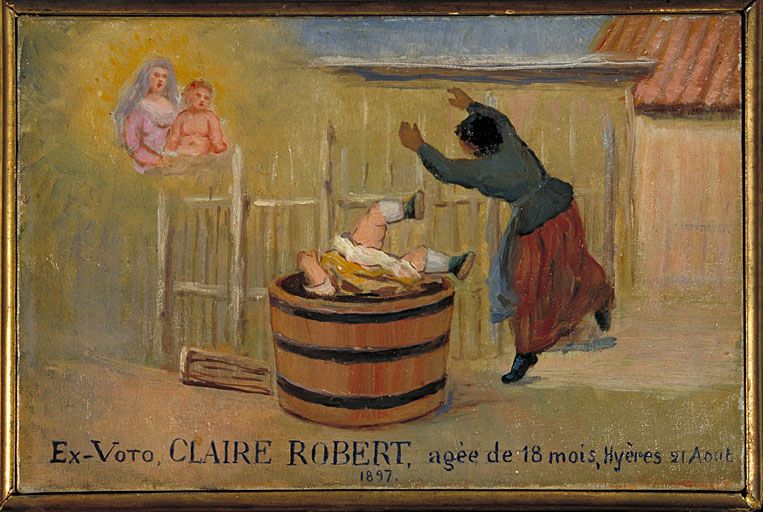 tableau, ex-voto : Chute de Claire Robert