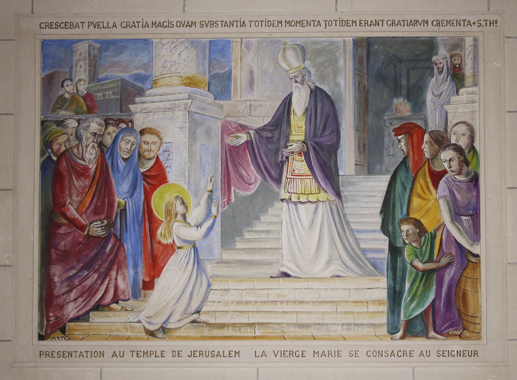 Ensemble des huit peintures monumentales de la nef : scènes de la Vie de la Vierge
