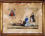 ex-voto, tableau : Prière d'un couple pour son enfant, Carlo Salvi