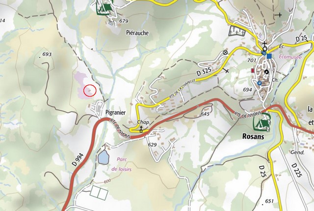 Localisation d'après la carte IGN de 2021. Echelle d'origine 1/25 000e.
