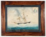 ex-voto, tableau : Naufrage du brick-goélette Jeune Pierre dans le golfe de Fos