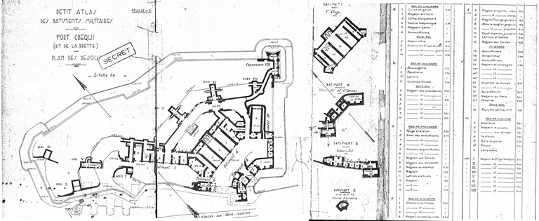 Fort Créqui (dit de la Drête). Plan des dessous.