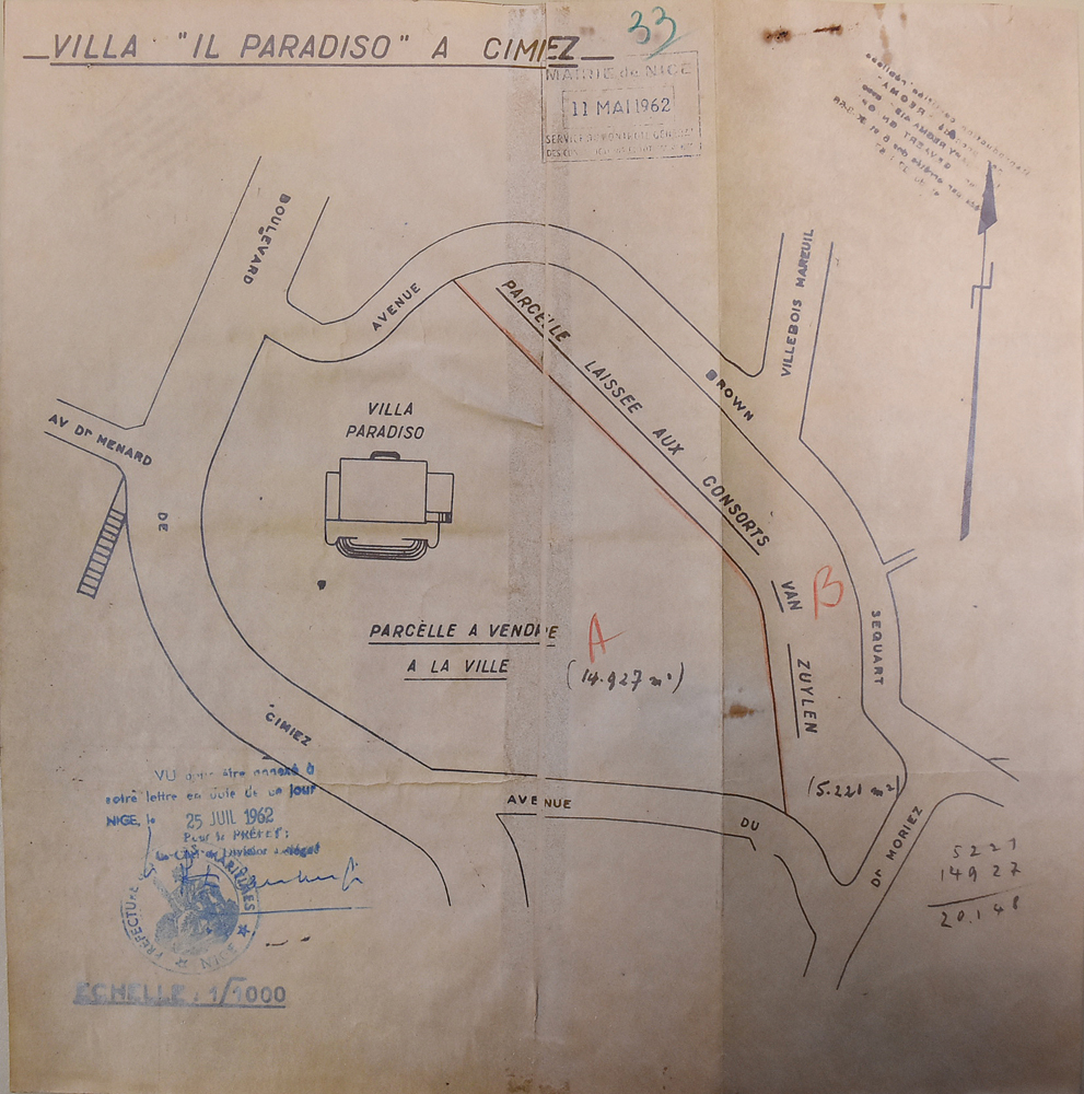 jardin d'agrément de la Villa Il Paradiso, ancienne villa Sicard, aujourd'hui établissement administratif communal