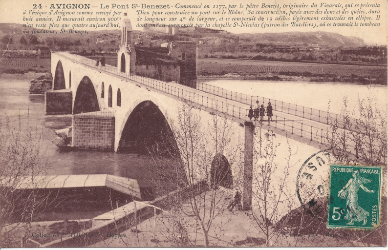 pont Saint-Bénezet ou pont d'Avignon, ses chapelles Saint-Bénezet et Saint-Nicolas et ses tours d'entrée dites Châtelet et tour Philippe-le-Bel