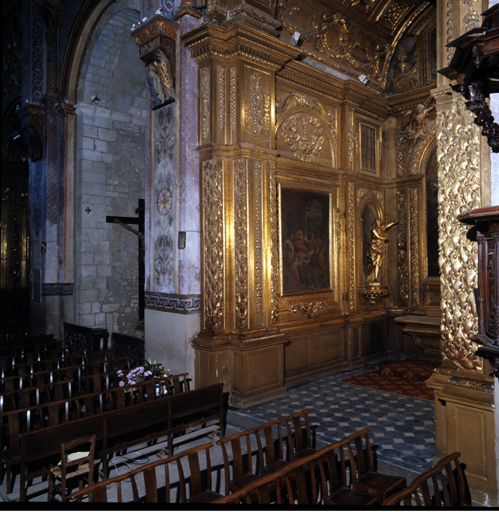 lambris de revêtement de la chapelle du Saint-Sacrement