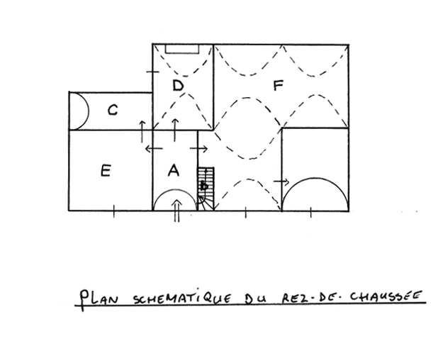 Le Freyssinet. Ferme 13. Plan schématique du rez-de-chaussée.