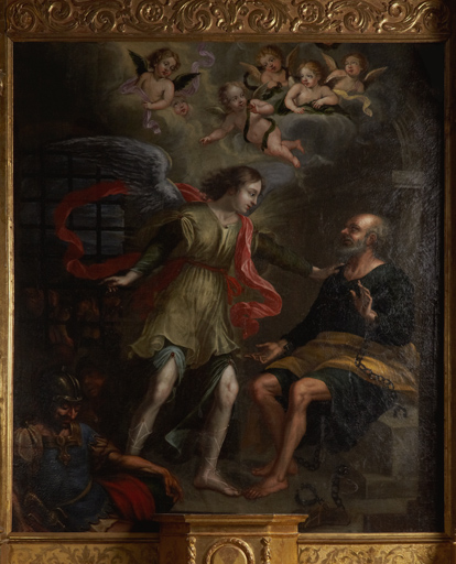 Tableau d'autel : l'ange délivrant Pierre