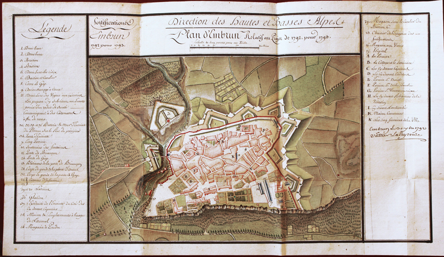 Plan d'Embrun relatif au projet de 1792 pour 1793. 1792.
