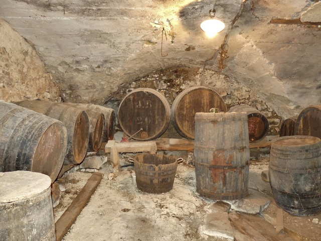 Bâtiment du logis. Premier étage de soubassement, cellier nord. Vue de volume prise du sud.
