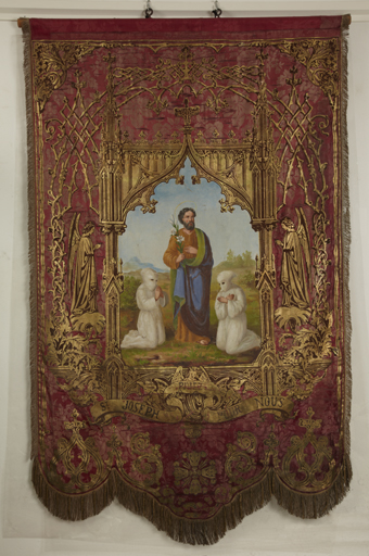 bannière de procession (bannière de confrérie) : saint Joseph et Vierge de l'Immaculée Conception