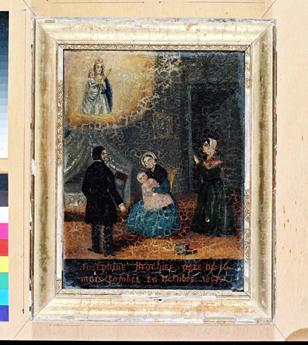 ex-voto, tableau : Demande de guérison d'une fillette, Joséphine Brochier