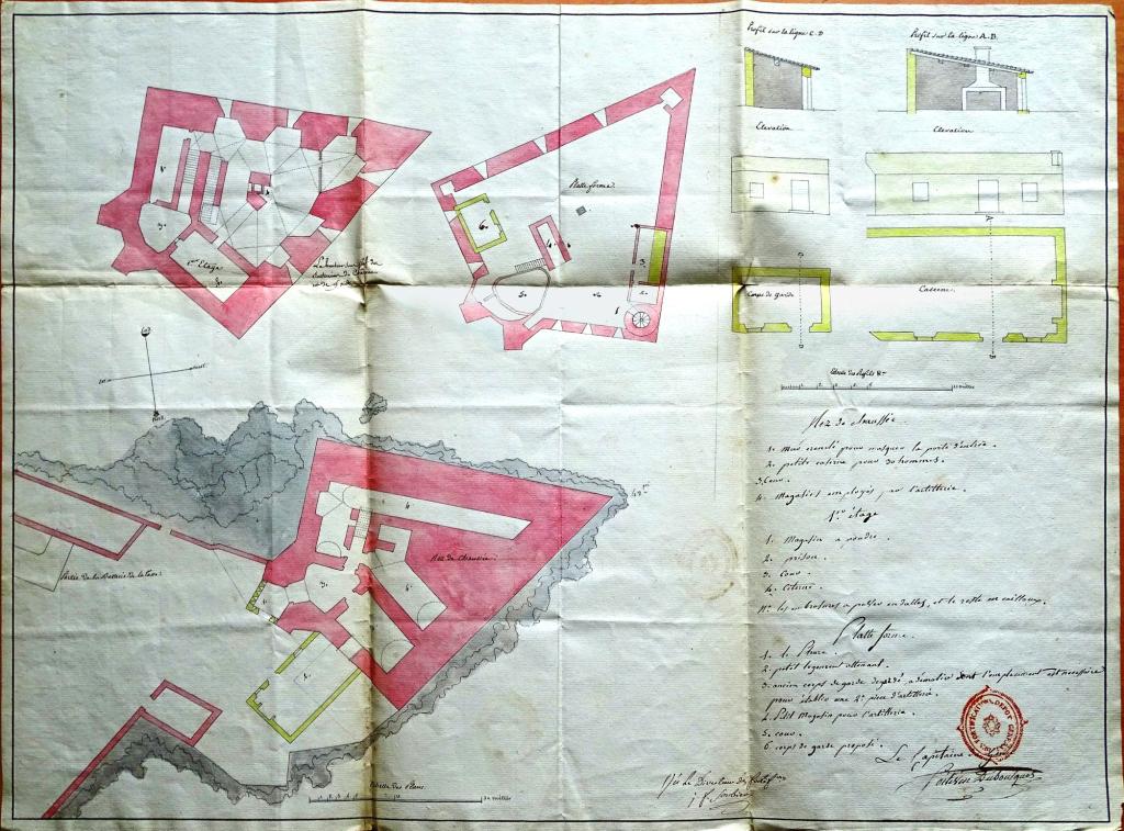 [Plans du château de La Ciotat et projet d'améliorations],1811.