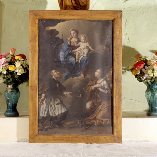 tableau : Vierge à l'Enfant, sainte Catherine d'Alexandrie et saint François de Sales (?)