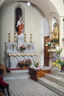 autels de saint Joseph et de la Vierge, 4 gradins d'autel, 2 tabernacles, statue