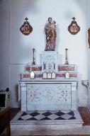 ensemble de saint Joseph (autel, gradins d'autel (2), tabernacle, degré d'autel, statue)