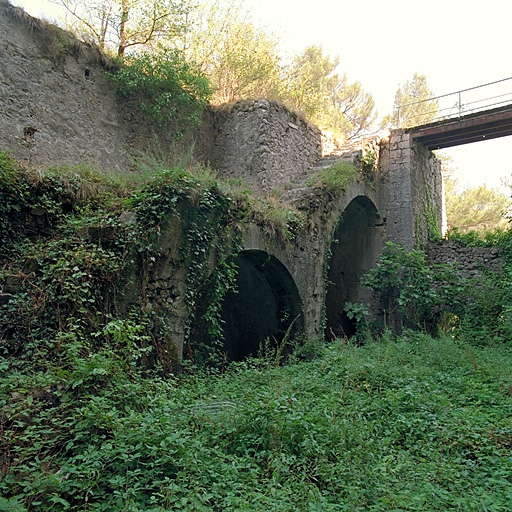 Fossé 35. Escalier et chemin de ronde de la contrescarpe ; pont.