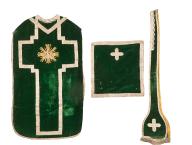 Chasuble, étole et voile de calice (ornement vert N° 3)