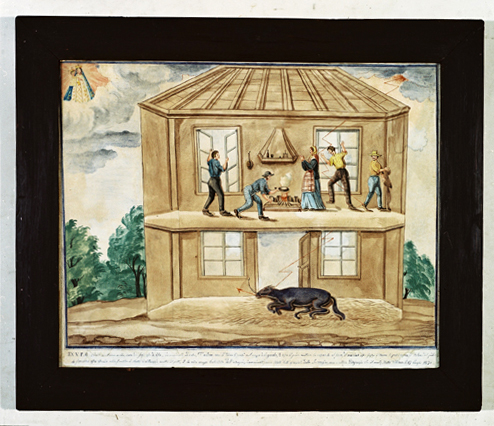 ex-voto, tableau : Foudre sur la maison Asso