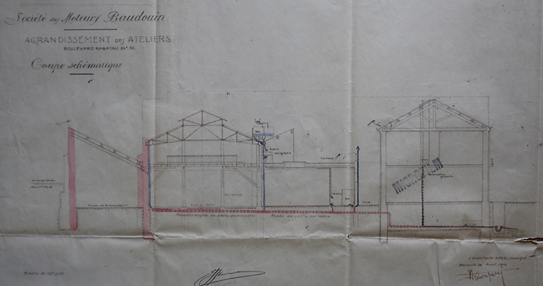 usine de construction mécanique (moteurs Baudouin)