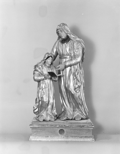 ensemble de deux statues (demi-nature) : l'Education de la Vierge