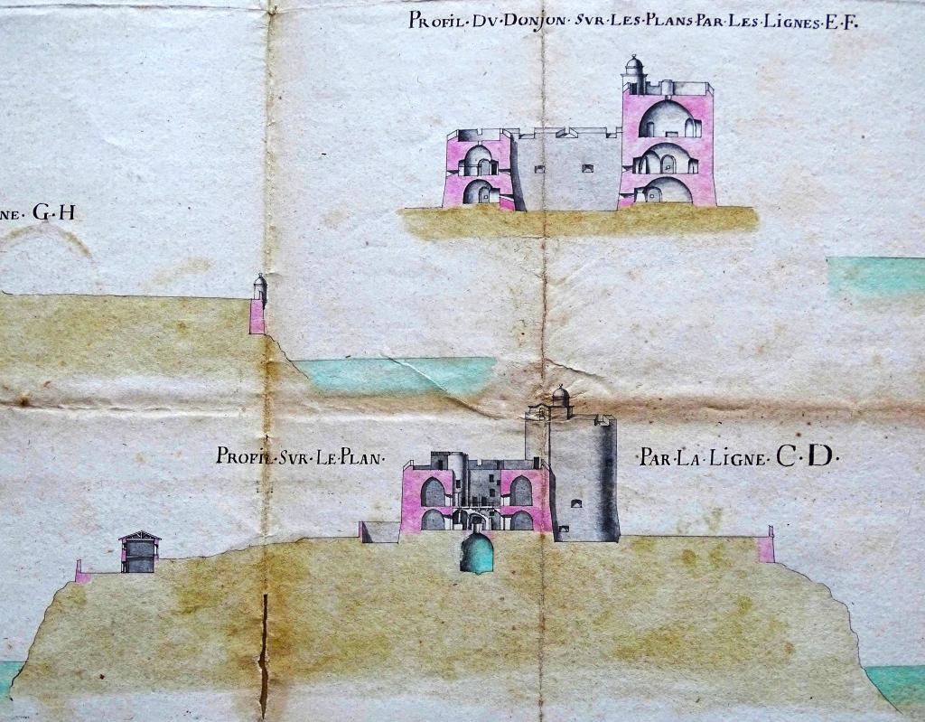 [profils du donjon du château d'If ], 1702.