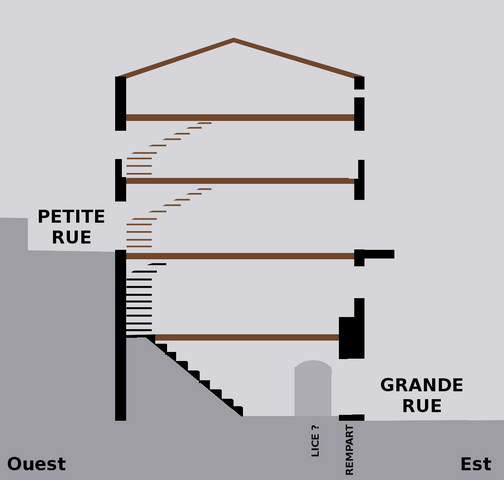 Coupe schématique est-ouest.