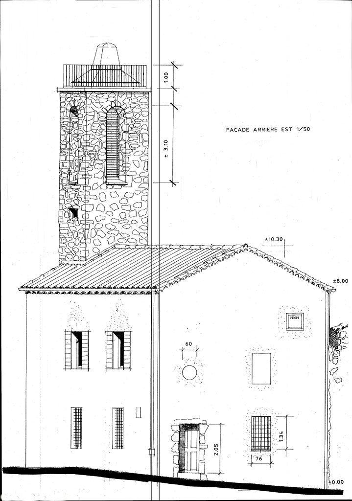 [Ancienne église Saint-Arey. Elévations est et sud].
