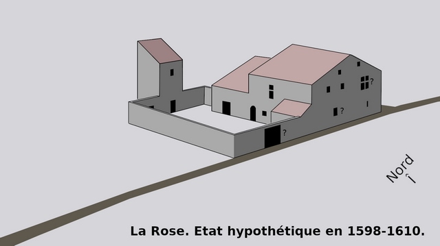 Etat hypothétique du bâti en 1598-1610.