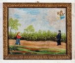 ex-voto, tableau : Couple sur un chemin de campagne