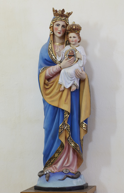 Statue (grandeur nature) : Vierge à l'Enfant du Sacré-Coeur